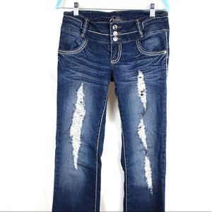 Rue21 Premiere Ripped Jeans Boot Cut Size 5/6